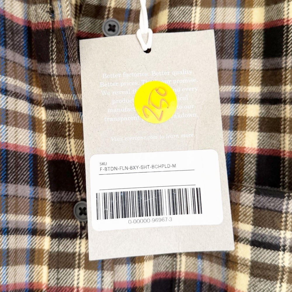 NWT EVERLANE The Boxy 100% Cotton Flannel Medium - Picture 5 of 9